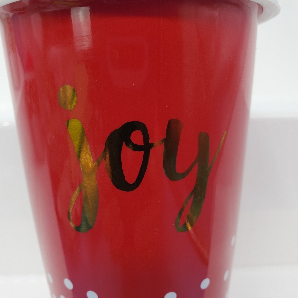 Walgreens Ceramic Coffee Tumblers Holiday "Joy" (T1)